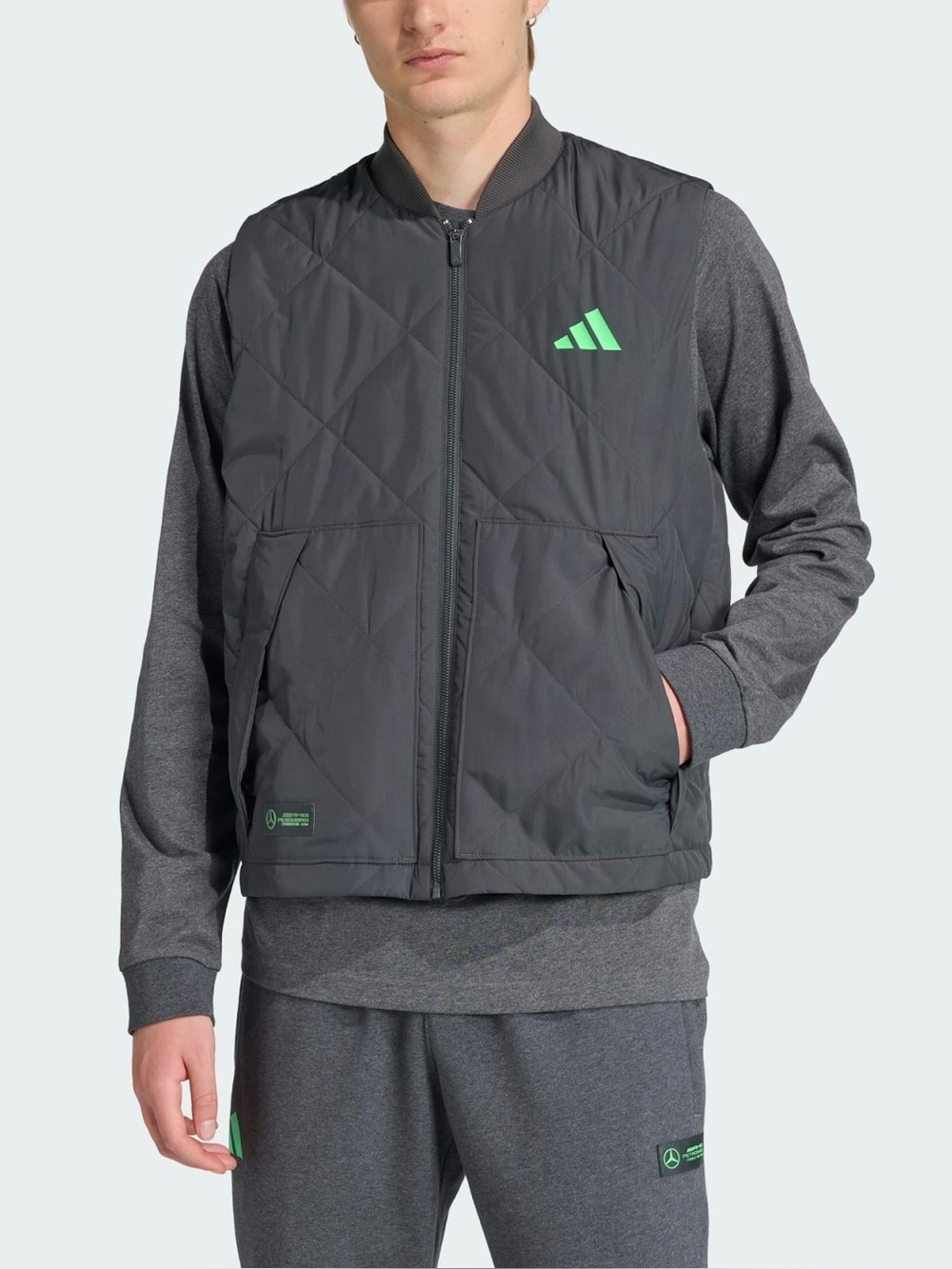 NWT$130 Adidas Mercedes-AMG Petronas Formula One Team Premium Vest Mens 2XL Gray